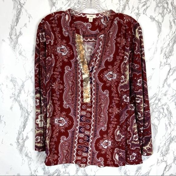 Tiny popover red sequined blouse small - Picture 7 of 8